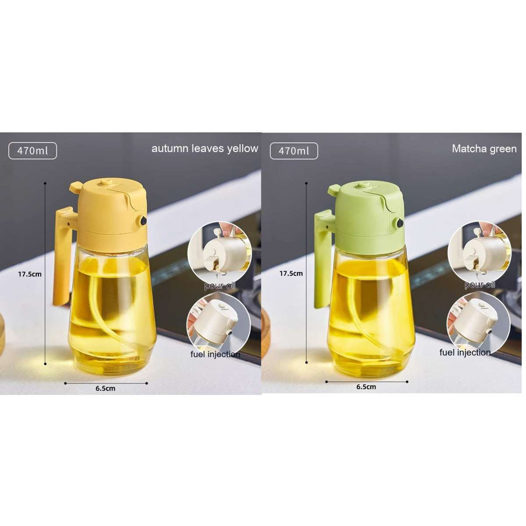 470ML Olive Oil Sprayer Dispenser For Cooking BBQ 2 In 1 Glass Oil Vinegar Soy Sauce Spray Kitchen Oil Bottle For Air Fryer